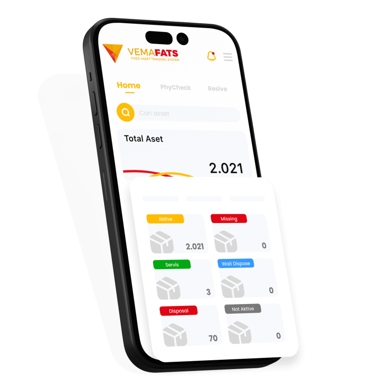 mockup animasi dashboard vemafats mobile